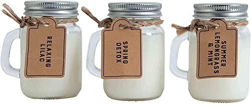 Set of 6 Luxury Soy Candles in Mini Mason Jars