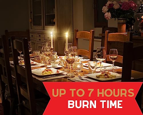 Taper Candles Long Burning - Long Candles Pack of 10 Tall Dinner Candles 7 Hour Burn Time, Classic Household Unscented, Dripless Candles, Zan Village Candle Company - Black