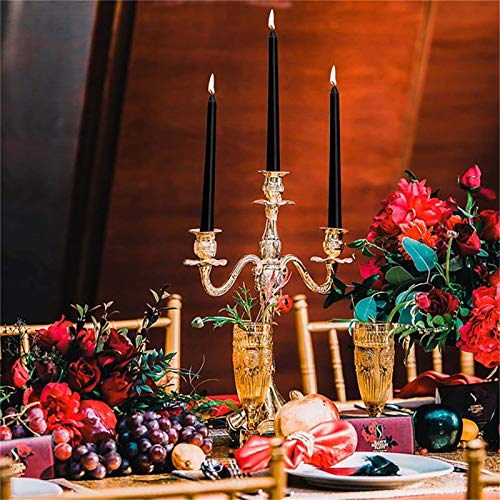 BEYAOBN Tall Taper Candles 14 Pack, Conical Candles 10 Inch Tall Wedding Dinner Candle Set Ivory Dripless, Black Dripless, Unscented Dinner Candle Paraffin Wax with Cotton Wicks, 8 Hour Burn Time