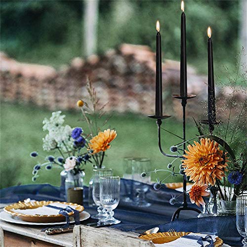 BEYAOBN Tall Taper Candles 14 Pack, Conical Candles 10 Inch Tall Wedding Dinner Candle Set Ivory Dripless, Black Dripless, Unscented Dinner Candle Paraffin Wax with Cotton Wicks, 8 Hour Burn Time