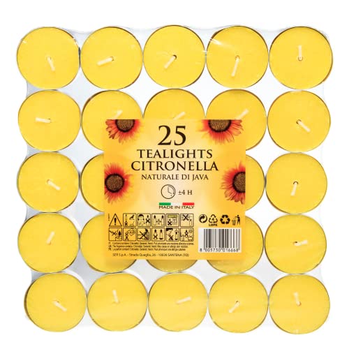 Price's Citronella Tealights - 25 Pack, Luxury Collection
