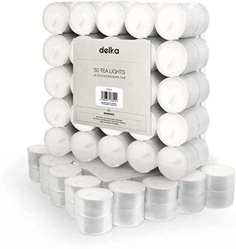Delka Luxury Tea Light Candles - 50 Pack