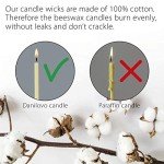 Danilovo 50 Pcs Beeswax Taper Candles (White) - Orthodox Church Candle Tapers for Prayer, Ritual, Christmas - No Soot, Dripless, Tall, Bendable, N140, Height 15 cm, Ø 5 mm