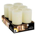 Spaas Rustic Pillar Candles - Ivory, 60 Hours