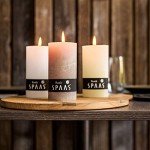 Spaas Rustic Pillar Candles - Ivory, 60 Hours