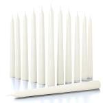 CANDWAX 8 inch Taper Candles Set of 12 - Dripless Taper Candles and Unscented Candlesticks - Perfect as Christmas Candles and Household Candles - Ivory Candles