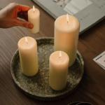 Luxury Ivory Pillar Candles, Set of 9