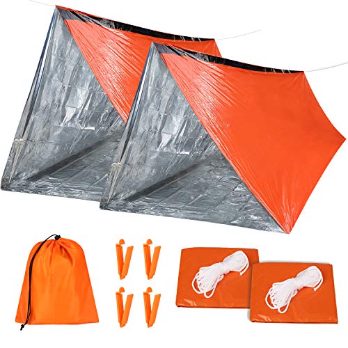 Emergency survival tents for outdoor activities - 2 pack