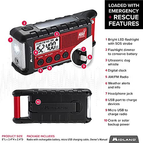 MIDLAND RADIO Emergency Dynamo Crank Radio w Battery