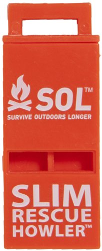 Orange S.O.L. Slim Rescue Howler Whistle (2-Count)