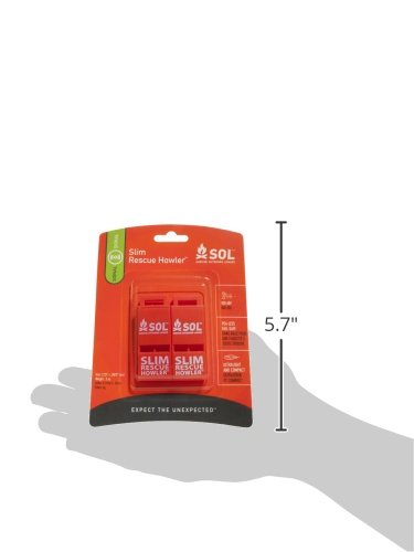 Orange S.O.L. Slim Rescue Howler Whistle (2-Count)