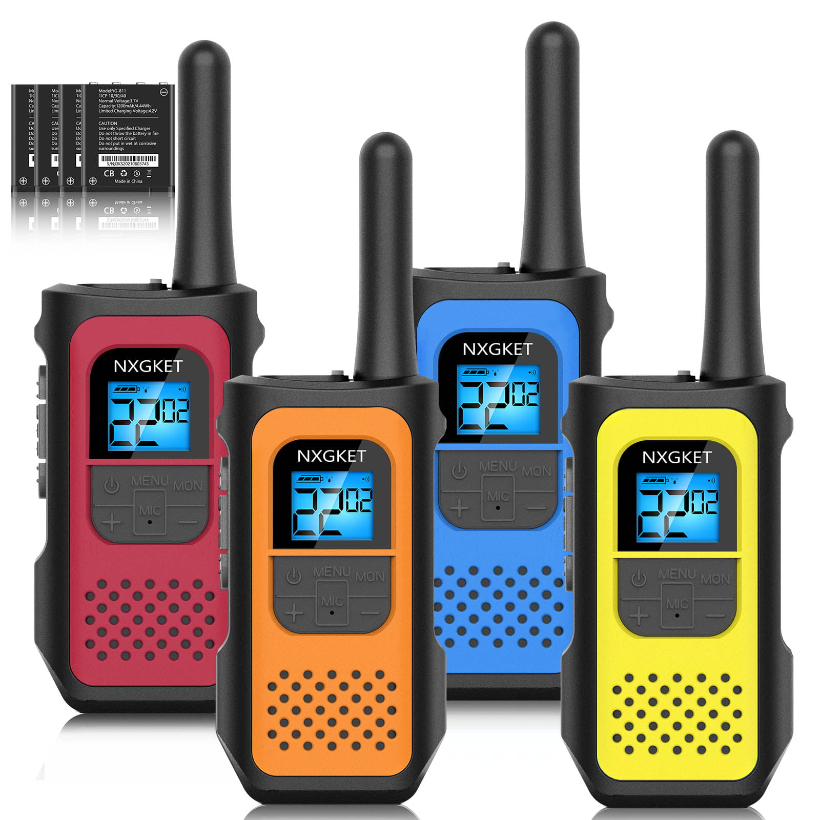 4-Pack Rechargeable Walkie Talkies for Adults