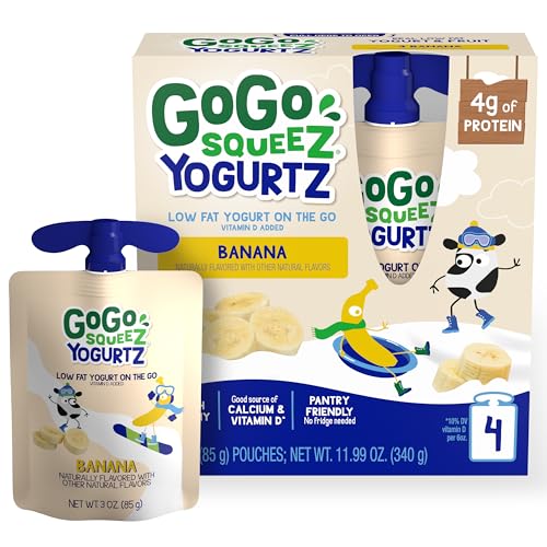 GoGo squeeZ Banana Yogurt Snacks, Gluten Free 4-Pack