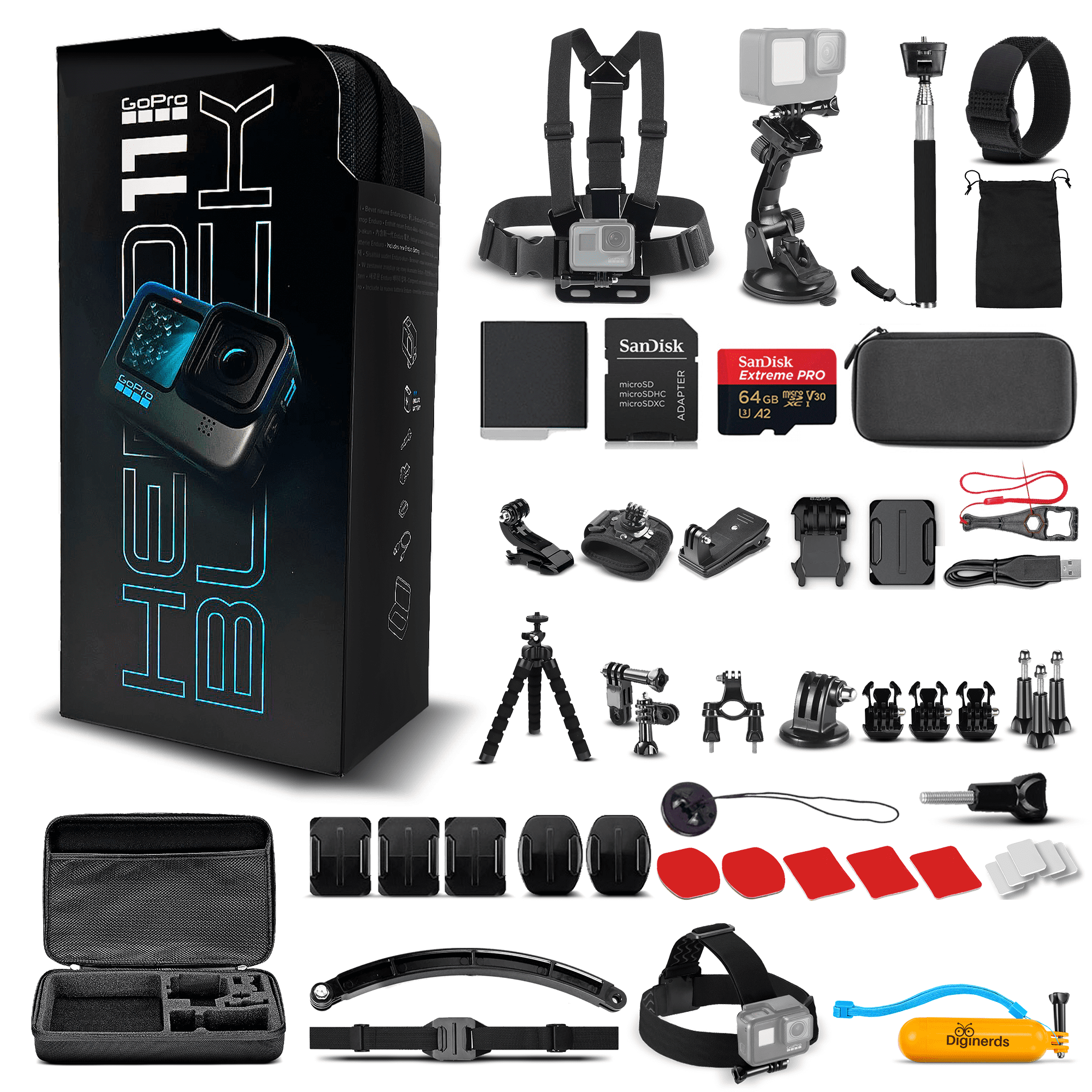 GoPro HERO11 Black - 27MP Waterproof Camera Bundle