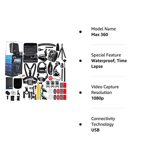 GoPro MAX 360 Waterproof Action Camera with Accessories