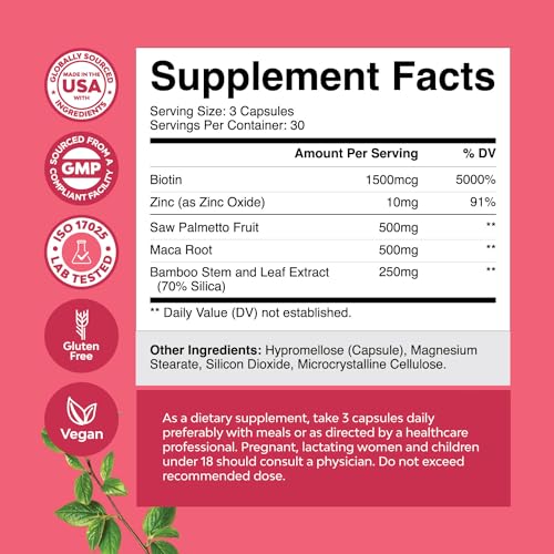 Extra Strength Saw Palmetto Hair Vitamins for Women