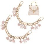 Gold Flower Charm Chain Strap for Handbags