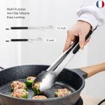 Pinces de cuisine en acier - 18 et 22 cm