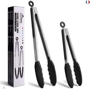 Pinces de Cuisine Silicone et Acier Hotec