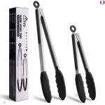 Pinces de Cuisine Silicone et Acier Hotec