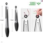 Pinces de Cuisine Silicone et Acier Hotec