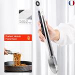 Pinces de cuisine en acier - 18 et 22 cm
