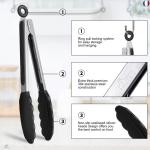 Pinces de Cuisine Silicone et Acier Hotec