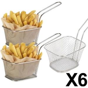 Mini Paniers à Frites Inox 10x8x7 cm x6