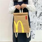 Sac à dos fast food frites en toile beige