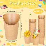 50 Pochettes Cornets à Frites en Kraft 14oz