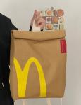 Sac à dos fast food frites en toile beige