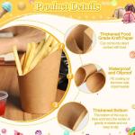 50 Pochettes Cornets à Frites en Kraft 14oz