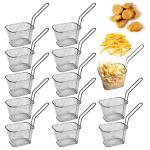 Paniers à frites en acier inoxydable - Lot de 12