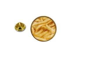 Badge en métal frites pour chapeau ou veste