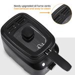 Mini Friteuse 1,5L, Facile à Nettoyer, Température Ajustable