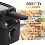 Mini Friteuse 1,5L, Facile à Nettoyer, Température Ajustable