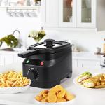 Mini Friteuse 1,5L, Facile à Nettoyer, Température Ajustable