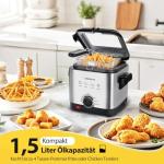 Fritteuse Aigostar 1,5L en inox avec filtre