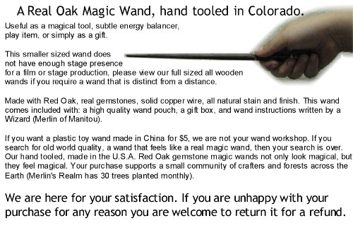 Rose Quartz Oak Magic Wand from Merlin's Realm