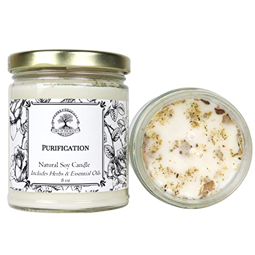 Purification Soy Herbal Candle for Negativity, Unwanted Energies, Purifies, Cleanses & Banishes