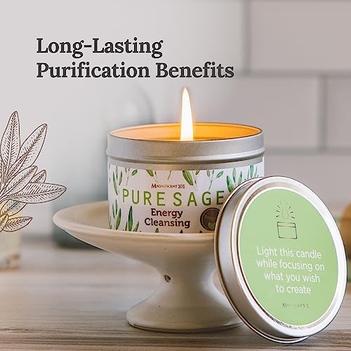 MAGNIFICENT 101 Pure White Sage Smudge Candle