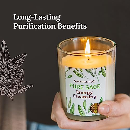 MAGNIFICENT 101 Pure Sage Smudge Set of 3 Candles