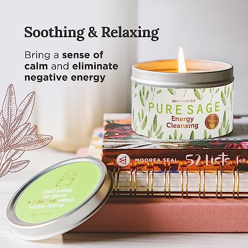 MAGNIFICENT 101 Pure White Sage Smudge Candle