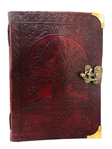 Leather Celtic Tree of Life Spell Book