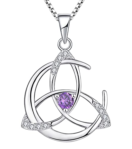 YL Celtic Knot Necklace 925 Sterling Silver Moon Pendant