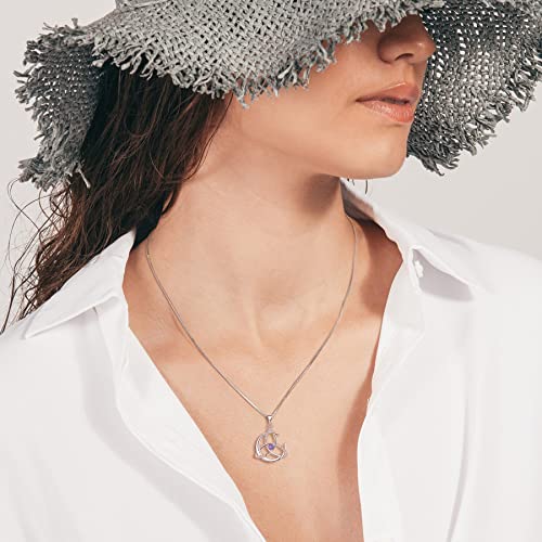 YL Celtic Knot Necklace 925 Sterling Silver Moon Pendant
