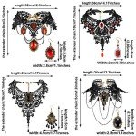 Gothic Vampire Costume Jewelry Set with Fangs