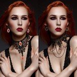 Gothic Vampire Costume Jewelry Set with Fangs