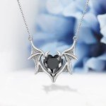 Gothic Bat Necklace in 925 Sterling Silver