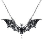 Bat Pendant Necklace in Sterling Silver for Halloween